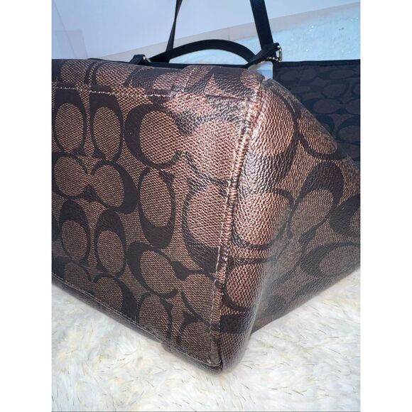 🔥🎁NWT! Coach Sig XL Pocket Tote Handbag Brown/Black F77661 Msrp:$398.00 - Picture 6 of 9